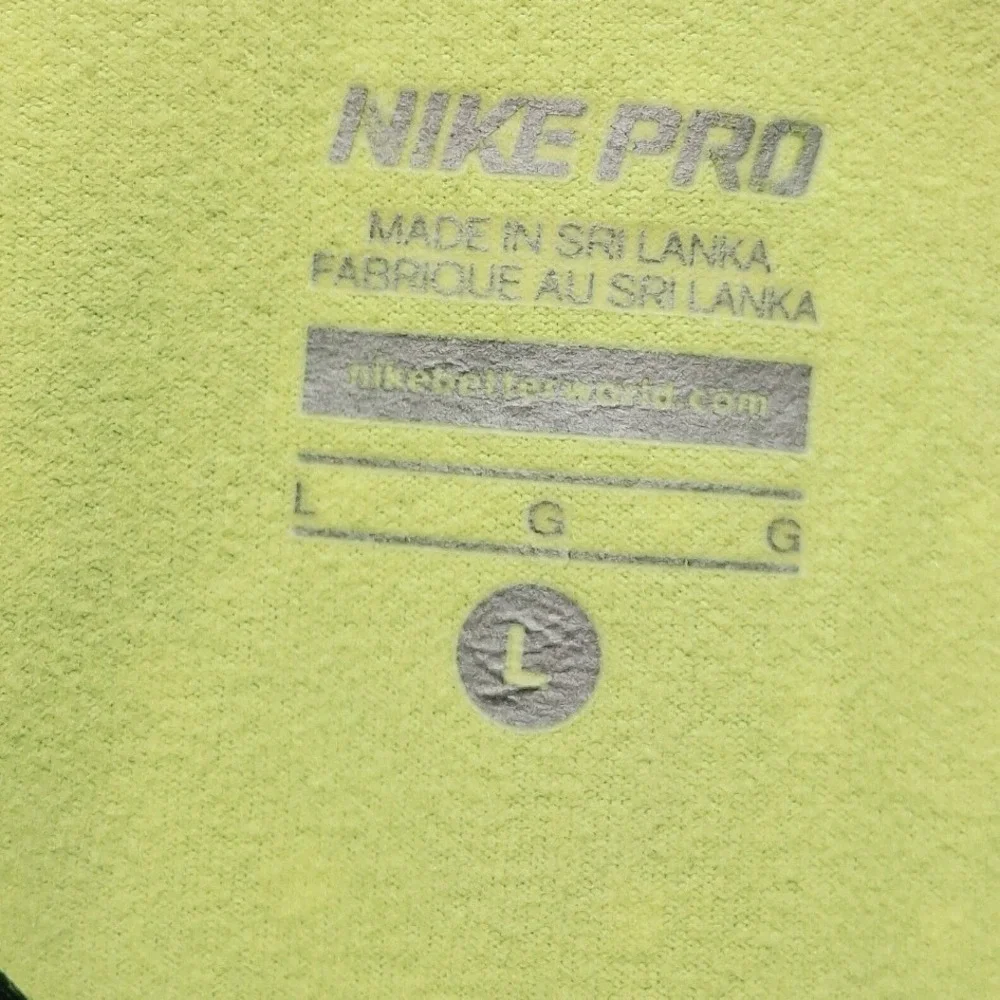 Nike Pro Hyperwarm Dri-FIT Half Zip Pullover Polka Dot Green Yellow Large